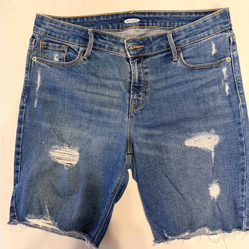 Old Navy Light Blue Distressed Jean Shorts
